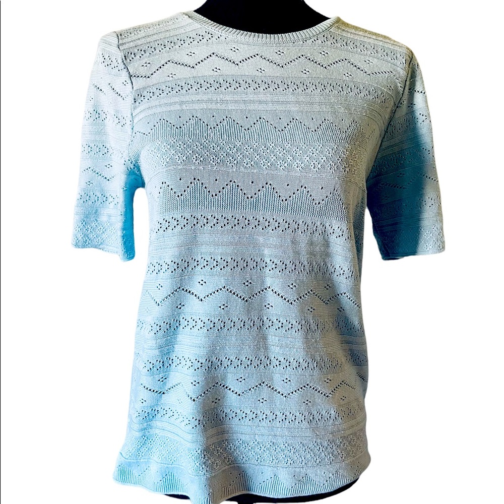 Powder Blue Knit Blouse